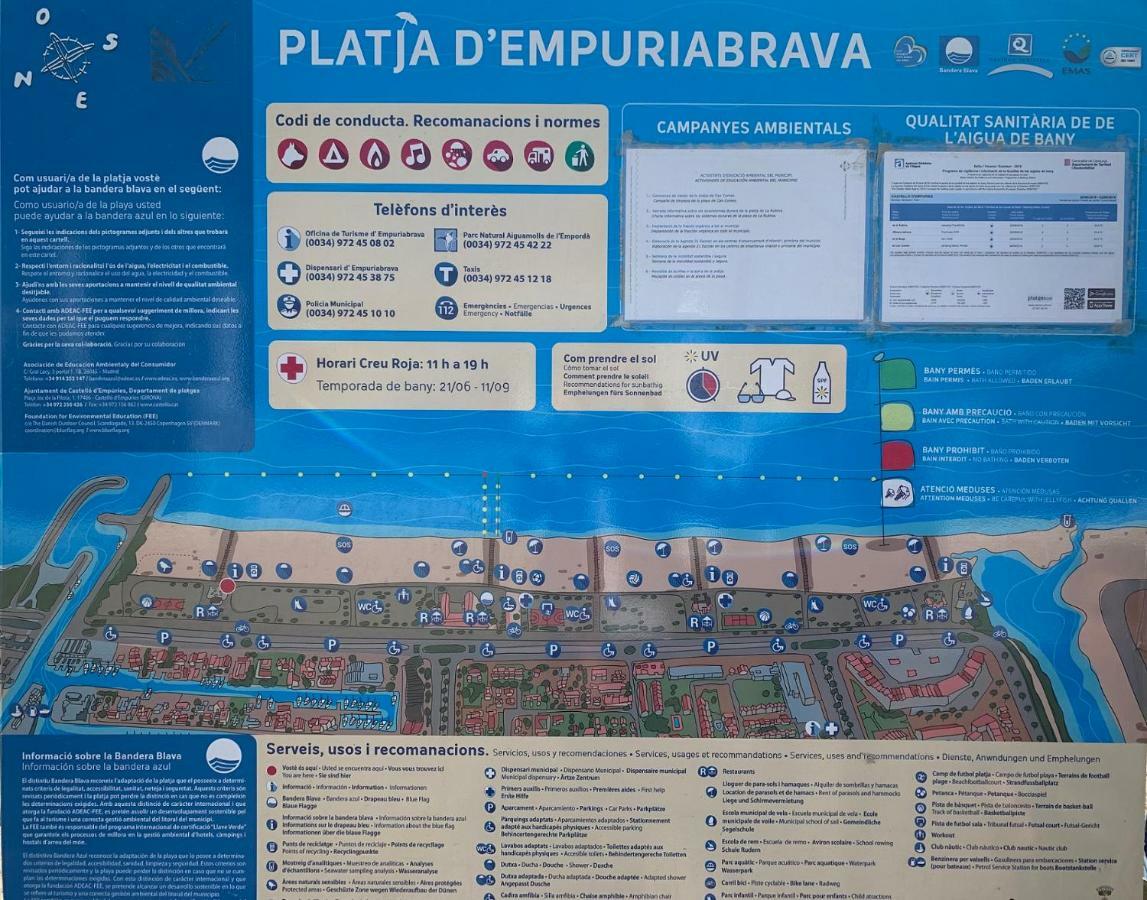 Apartamento 1ª Linea de Mar -WIFI- Aire Acondicionado Ampuriabrava Exterior foto